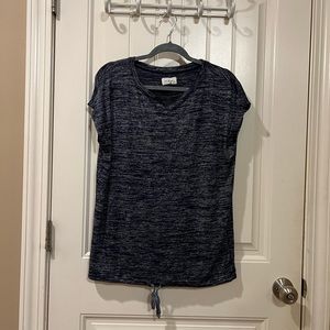 Navy Heathered Top